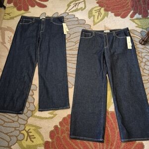 NEW Lot Of 2 No Boundaries No Waist Baggy Jeans Womens Size XL 16-18